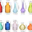 Eleganttime Bud Vases for Flowers,Glass Colored Bud Vase in Bulk Set of 10,Small Vintage Vase Bottle for Wedding Decorations,Garden and Home Decor,Centerpieces,Colorful Mexican Dcor