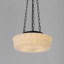 Milk Glass Pendant Light, 14" Mid Century Modern Schoolhouse Hanging Ceiling Light Fixture, Vintage Chandelier for Bedroom, Dining Room,Hallway,Kitchen Island, 4*G9 Dimmable Bulbs Included, White