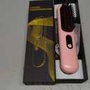 Go Brush Pro 2026, Cordless Hair Straightener Brush, Mini Hair Straightener with 4 Temperature Settings, Portable Hair Straightener Brush with MCH Heating and Ionic & Ceramic Care for Women (Pink)