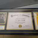 Yaetm 11x22 Diploma Frame with Tassel Holder for 8.5x11 Certificate Document & 4x6 Photo with High Definition Glass, Black Mat Over Gold Acid-free Mat, Black Graduation Frame 2026