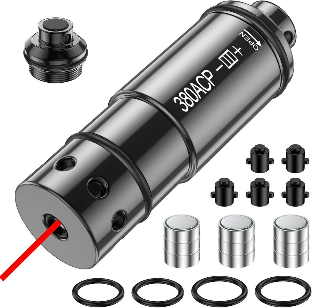 9MM/380ACP/45ACP/12GA Laser Training Cartridge Dry Fire Training System for Dry Fire Practice and Shooting Training with 3 Set Batteries and Replaceable Back Cover