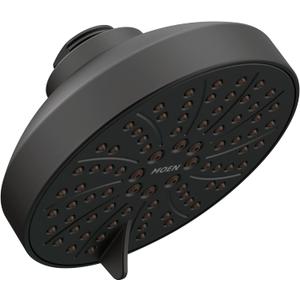 Moen Matte Black Six-Function 4-1/2" Diameter Spray Head Eco-Performance Showerhead, 6512EP15BL