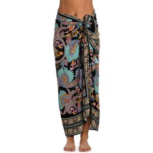 Sunshine 79 Women's Standard Swimsuit Beach Cover Up Pareo (Multi//Paisley Patchwork), One Size