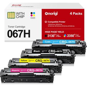 067H MF656Cdw Toner Cartridge Set Compatible for Canon 067H 067 Toner for Canon imageCLASS LBP632Cdw MF653Cdw LBP633Cdw MF654Cdw Printer High Yield (067H, 4Pack) (XL)