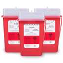 Sharps Container for Home Use and Professional 1 Quart (3-Pack) by Alcedo | Biohazard Needle and Syringe Disposal | Small Portable Container for Travel