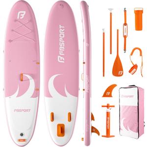 FBSPORT 11' Premium Stand Up Paddle Board, Yoga Board with SUP Accessories & Carry Bag | Wide Stance, Surf Control, Non-Slip Deck, Leash, Paddle and Pump for Youth & Adult