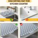 Silicone Dish Drying Mat for Kitchen Counter, Non-Slip Draining Mat Kitchen Drain Mats for Counter, Dish Drying Pad with Drain Lip for Kitchen Undercounter Sink (Gray, 15.7"x12.6")