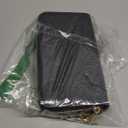 GOIACII Women's Wallet Large Capacity Double Zip Ladies Card Phone Holder RFID Blocking Wristlet Leather (A01 Black)