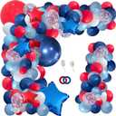 142pcs Red White and Blue Balloon Arch Garland Kit, Navy Blue for Blue 2024 Graduation Decorations July 4th Birthday Baseball Nautical Theme Party Flag Party Election Party