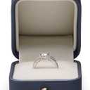 Oirlv Gorgeous Steel-Blue Ring Box Premium Leather Ring Gift Box for Wedding,Proposal Jewelry Storage Case