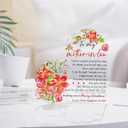 2 x Tian Zhun Mother In Law Christmas Gifts From Daughter In Law Flower Acrylic Heart Table Plaques for Christmas Birthday
