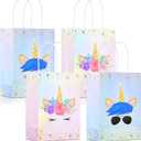 16 Pcs Unicorn Party Favor Bags with Handles Unicorn Gift Goodie Treat Bags for Birthday Party Favors Supplies(For Girls and Boys, 8.27 x 5.9 x 3.15 Inch)