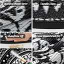 Cekene Round Outdoor Rugs for Patio 10Ft Waterproof Reversible Outdoor Patio Rugs Black Lightweight Plastic Straw Rugs Portable RV Camping Mat Floor Carpet for Deck Porch Picnic BBQ