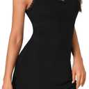 LYANER Women's Nightgown Sexy Lace Sleepwear V Neck Full Slip Chemise Lingerie Night Gowns Babydoll Sleepshirt (Large, Black)