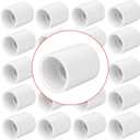 20 Pack 3/4" PVC Pipe Coupling Adapter Pipe Fittings (Socket x Socket) Contractor Pack Schedule 40 Heavy Duty 3/4 Inch PVC Slip Socket Connectors for DIY PVC Shelf Garden Support Structure, White
