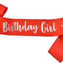 Birthday Girl Sash for Women Foil Letter for Women 21st 30th 40th 50th 60th Gifts Red and Silver Birthday Party Decorations and Supplies
