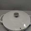 Lodge 3.6 Quart Enameled Cast Iron Oval Casserole With Lid Dual Handles  Oven Safe up to 500 F or on Stovetop - Use to Marinate, Cook, Bake, Refrigerate and Serve  Oyster White
