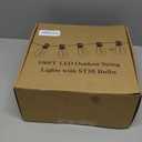 Brightever LED Outdoor String Lights 100FT Patio Lights with 52 Shatterproof ST38 Vintage Edison Bulbs, Outside Hanging Light Waterproof for Porch, Deck, Garden, Backyard, Balcony, Dimmable 2700K (100FT-Warm White, Black Wire)