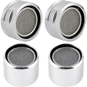iFealClear 4 Pack Faucet Aerator, Stainless Steel Kitchen Sink Faucet Aerator Adapter with Metal Shell, Male and Female Thread Water-conserving Bathroom Filter with Gasket, Chrome