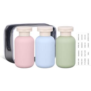 ASEVAT Leak Proof Travel Bottle with Flip Cap, Shampoo and Conditioner Bottle Set, Refillable Containers for Lotion, Cream Shampoo (Green+Blue+Pink, 3.4 Ounces)