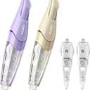 Refillable Retractable White Correction Tape, Pen Shaped White Smooth Pull Out Japanese Aesthetic Cute Correction Tape for Office Supplies, 4 PCS (ZH-87)