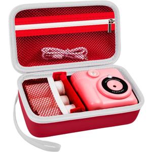 Case Compatible with ESOXOFFORE for Dylanto for Anchioo for WEEFUN for GKTZ for Amzelas for Mafiti Instant Print Camera for Kids, Film Camera Storage Holder Organizer Bag (Box Only)- Red