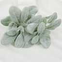 SHACOS Artificial Flocked Lambs Ear Stem 12 Pieces Lamb's Ear Branch Foliage Pick Greenery Leaf Flower Spray for Home Wedding DIY Floral Arrangement
