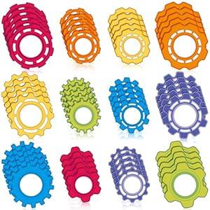 Junkin 60 Pcs Gears Bulletin Board Cutouts Science Colorful Cutouts for Bulletin Board Accents Science Themed Decoration Border for School Classroom Chalkboard Office Home