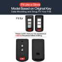 2pcs Compatible with Mitsubishi Eclipse Cross Lancer Mirage Montero Outlander Montero Sport Outlander Sport Smart 3 Buttons Key Fob Cover Case Key Chain Protector Holder