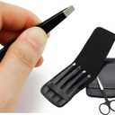 Eyebrow Trimmer Set Stainless Steel with Precision Scissors and Multi-Tip Tweezers for Facial Hair Grooming