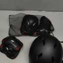 Skateboard Bike Helmet for Adults Adjustable Knee Elbow Pads Wrist Guards Protective Gear Helmets Set Teens for Bicycle Cycling Skate Scooter Bicycle Helmet (LargeHead22-23inch), Black)