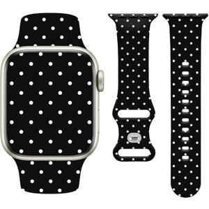 Watbro Cute Watch Band Compatible with Apple Watch White Palka Dot Strap for Women Man, Soft Silicone Compatible with iwatch Series 11 10 9 8 7 6 5 4 3 2 1 SE Ultra 38 40 41 42 44 45 46 49mm
