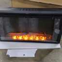 Benrocks 50'' Electric Fireplace Inserts with Glass Door, Recessed Wall Electric Fireplace Heater with Fire Crackling Sound, Adjustable Top Light & Flame Speed, Overheating Protection, 750/1500W Black