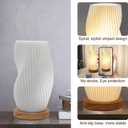 Zenply Novelty Small Table Lamp for Bedroom,Vintage Style Striped Small Night Light Lamp, Mini Bedside Lamp for Living Room Nightstand Small Space Kids Room Living Room Office Dorm (SM), Warm-SM