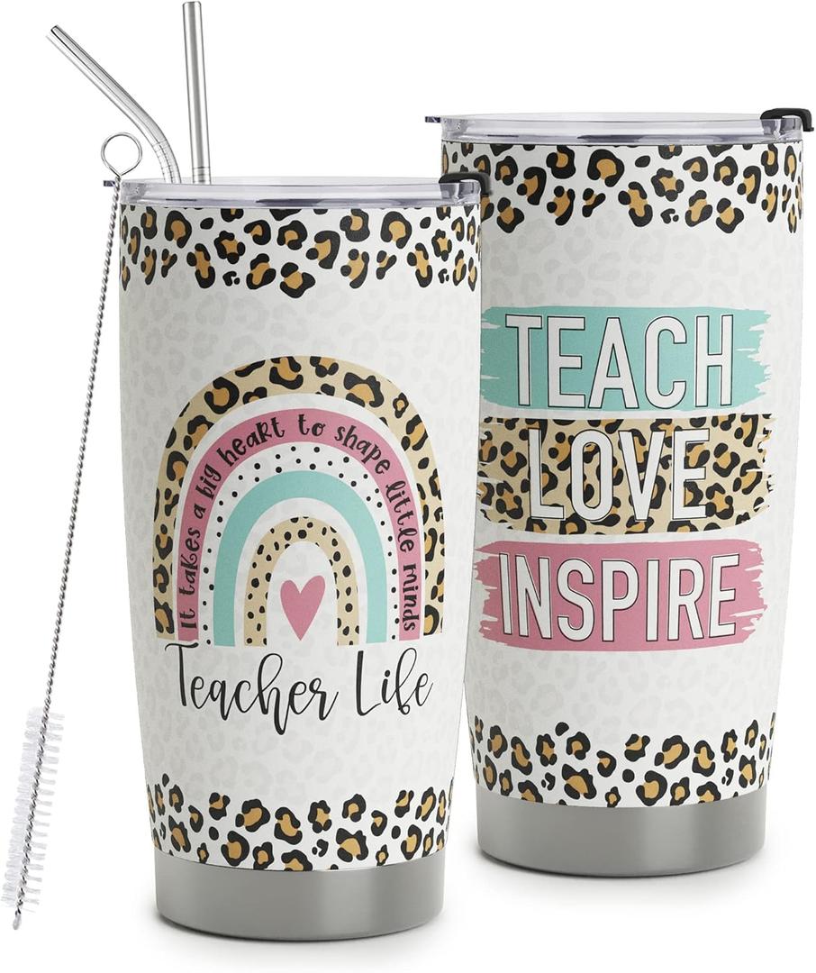 Leopard Print 20oz Stainless Steel Tumbler - Insulated, BPA-Free, Vacuum Sealed for Teacher or Any Occasion