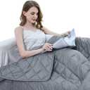 ZZZhen Weighted Blanket - High Breathability - 48'' x 72'' 15LB - Premium Heavy Blankets - Calm Sleeping for Adult and Kids, Durable Quilts Grey, 48" x 72'' - 15LB