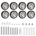 Suitcase Replacement Wheels Kit 50mmx15mm Double Luggage Wheels Silver Rubber Suitcase Replacement Wheels for Worn Out Luggage Spinner Dual Wheels Trolley Roller Repair, 8PCS
