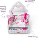 Melissa & Doug Wooden Beauty Salon Play Set, 18-Piece Vanity with Pretend Play Toys, Makeup, Mirror, Accessories & More, Preschool Toys for Girls & Boys Ages 3+ - FSC Certified