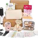 Bridal Emergency Kit for Wedding Day, Wedding Essentials Survival Set for Team Bride, Must-Have 30+ Essentials Travel Kit with Makeup Bag (Beige)