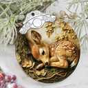 Christmas Ornament, Deer Christmas Decoration, Stained Glass Christmas Tree Ornaments, Christmas Ornaments Clearance, Deer Lover Gifts, Xmas Gift for Friend Family Coworker