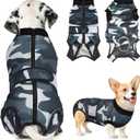 Lukovee Recovery Suit for Dogs, Zipper On Recovery Suit for Female Male Dog, Onesie Abdominal Wounds Cone E-Collar Alternative Prevent Licking Spay Recovery Suit (Camouflage, XL)