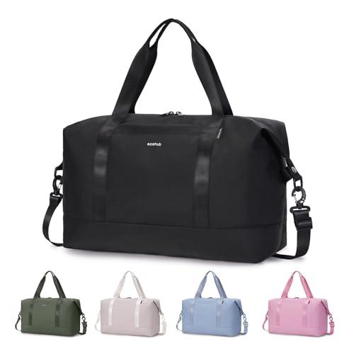 AWS Travel Duffel Bag, Water Resistant Weekender Bag Carry On Bags for Women, Sport Gym Bags for Men, Hospital Bag for Labor and Delivery, Overnight Bag Luggage Bag with Trolley Sleeve, 30L Black