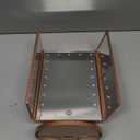 deweisn Dresser Mount Tri-Fold Lighted Vanity Mirror with 21 LED Lights, Touch Screen and 3X/2X/1X Magnification, Two Power Supply Modes Make Up Mirror,Travel Mirror (Rose Gold)