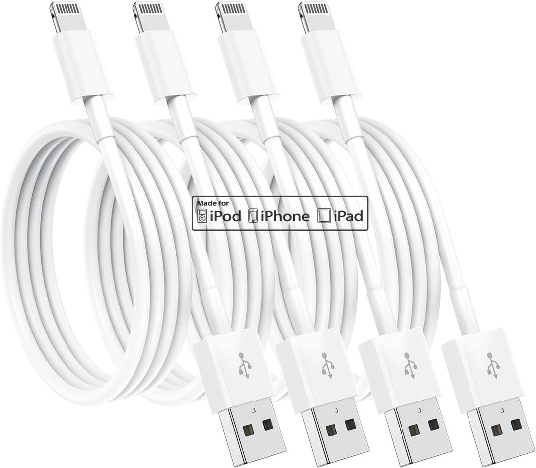 4 Pack [Apple MFi Certified] Apple Charging Cables 3ft, iPhone Chargers Lightning Cable 3 Foot, Fast iPhone Charging Cord for iPhone 14/14Pro/13/13Pro/12/11/11Pro/11Max/ X/XS/XR/XS Max/8, ipad(White)