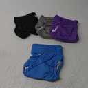 Luxja Reusable Female Dog Diapers (Pack of 4), Washable Wraps for Female Dog (Medium, Gray+Purple+Black+Blue) (M: waist 14"-20", Gray+Purple+Black+Blue)