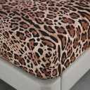 SDY 4 Pieces Leopard Bedding Sheets Queen Size Leopard Print Sheet Set Included 1 Fitted Sheet with 14'' Deep Pocket + 1 Top Flat Sheet + 2 Pillowcases for Adult