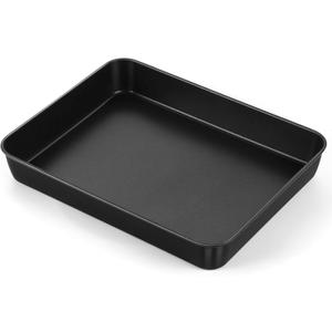 E-far 12.5 x 9.7 Inch Baking Pan, Nonstick Stainless Steel Rectangle Cake Pan for Baking Brownies Casseroles Lasagna, Stainless Steel Core & Nonstick Coating, Non-toxic & Oven Safe