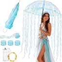 Dansydaisy Jellyfish Umbrella Costume LED DIY Halloween Cosplay