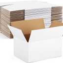 Eupako 8x6x4-Small-Shipping-Boxes-30-Pack-White-Corrugated-Box-Mailers, Cardboard Boxes for Packaging Small Business, Mailing
