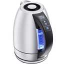 Chefman Electric Tea Kettle, 1.8 Liter Hot Water Electric Kettle Temperature Control Water Boiler with 5 Presets, Tri-Colored LED Lights, Keep Warm, Automatic Shutoff, Stainless
